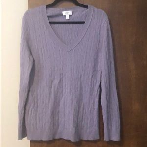2/$20 Loft purple cable knit sweater xl